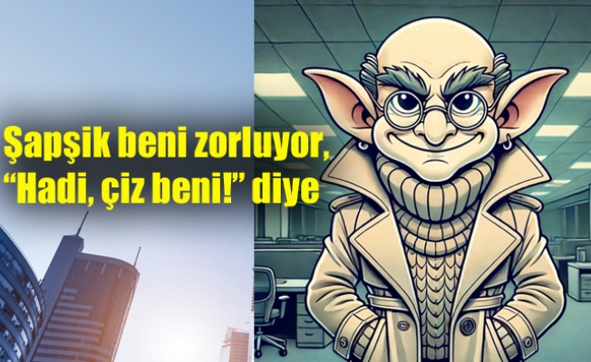 Şapşik beni zorluyor, “Hadi, çiz beni!” diye